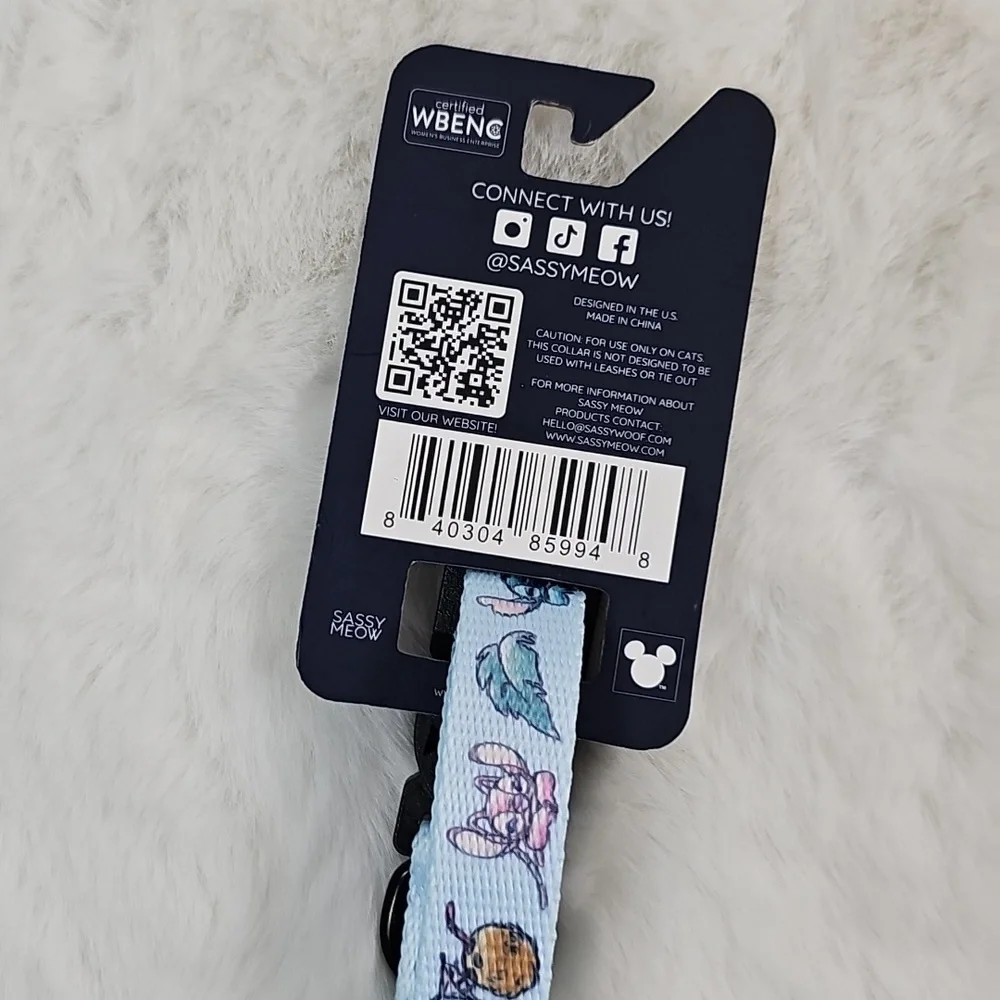 Sassy Meow Disney Stitch Cat Breakaway Adjustable Collar Med 0.6